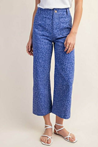 Cobalt Kitty Cropped Pants - Boutique Bella BellaPants
