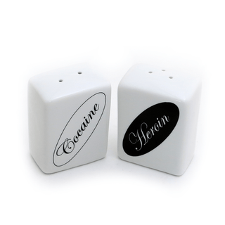 Cocaine and Heroin Salt and Pepper Shaker Set - Boutique Bella BellaKitchen