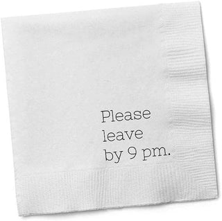 Cocktail Napkins – Please Leave by 9 PM - Boutique Bella BellaVinyl Sticker