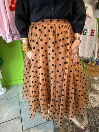 Cocoa Spots Skirt - Boutique Bella Bellaskirt