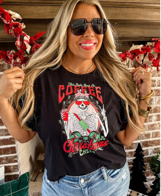 COFFEE & CHRISTMAS CHEER TEE - Boutique Bella BellaT-Shirt