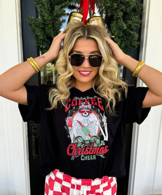 COFFEE & CHRISTMAS CHEER TEE - Boutique Bella BellaT-Shirt