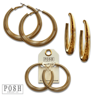 Coil spring look hoop earring - Boutique Bella BellaEarrings