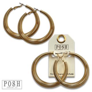 Coil spring look hoop earring - Boutique Bella BellaEarrings