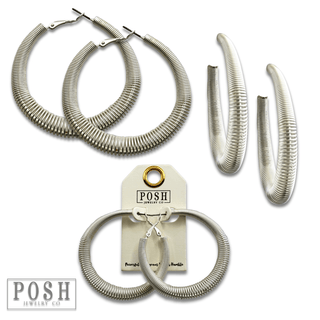 Coil spring look hoop earring - Boutique Bella BellaEarrings