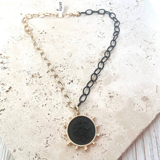 Coin Necklace Mixed Metal - Boutique Bella BellaNeckalce