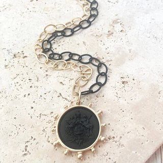 Coin Necklace Mixed Metal - Boutique Bella BellaNeckalce