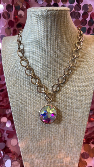 Color Crush Rhinestone Link Necklace - Boutique Bella BellaNecklace