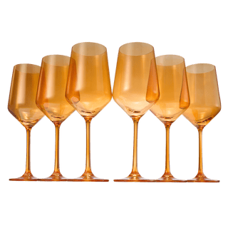 Colored Wine Glass Set 12 Oz Glasses Set Of 6 Unique Italian Style Tall Stemmed For White Red Wine W - Boutique Bella Bella