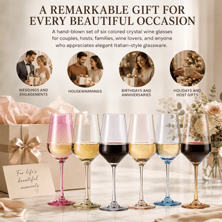 Colored Wine Glasses Premium Barware Gift Elegant Drinkware Collection - Boutique Bella BellaWine Glasses