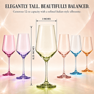 Colored Wine Glasses Premium Barware Gift Elegant Drinkware Collection - Boutique Bella BellaWine Glasses