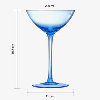 Colored Coupe Glasses Set Of 6 12 Oz Classic Cocktail Glassware For Champagne Martini Manhattan Cosm