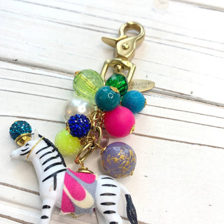 Colorful Zebra Bag Charm - Boutique Bella BellaBag Charms