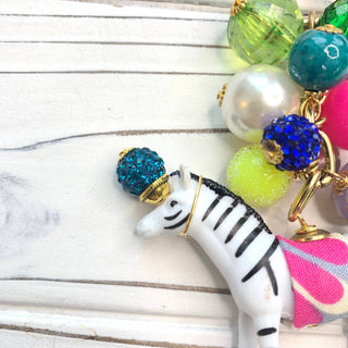 Colorful Zebra Bag Charm - Boutique Bella BellaBag Charms