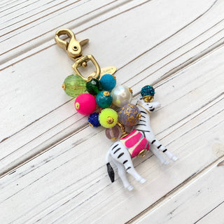 Colorful Zebra Bag Charm - Boutique Bella BellaBag Charms