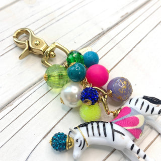 Colorful Zebra Bag Charm - Boutique Bella BellaBag Charms