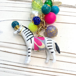 Colorful Zebra Bag Charm - Boutique Bella BellaBag Charms