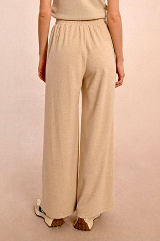 Comfortable Ash Beige Sweatpants W/Heart - Boutique Bella BellaSweatpants