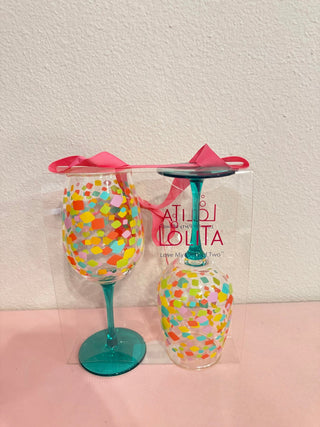Confetti Wine Glass - Set of 2 - Boutique Bella Bellawine glass