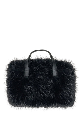 CONFIDANTE-BLACK FAUX FUR HANDBAG - Boutique Bella BellaPurse