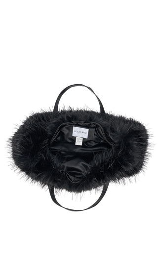 CONFIDANTE-BLACK FAUX FUR HANDBAG - Boutique Bella BellaPurse