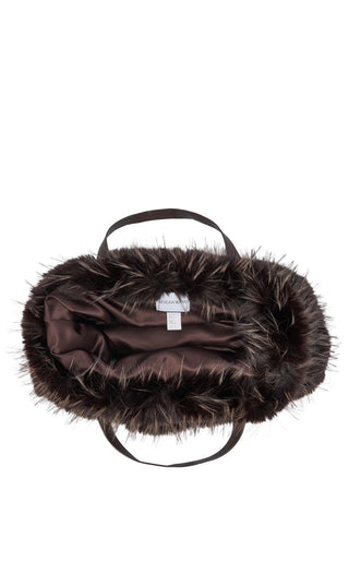 CONFIDANTE-BROWN FAUX FUR HANDBAG - Boutique Bella BellaPurse