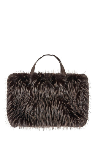 CONFIDANTE-BROWN FAUX FUR HANDBAG - Boutique Bella BellaPurse