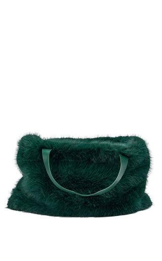 CONFIDANTE-EMERALD FAUX FUR HANDBAG - Boutique Bella BellaPurse