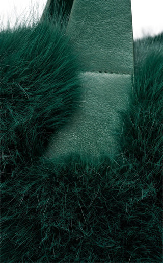 CONFIDANTE-EMERALD FAUX FUR HANDBAG - Boutique Bella BellaPurse