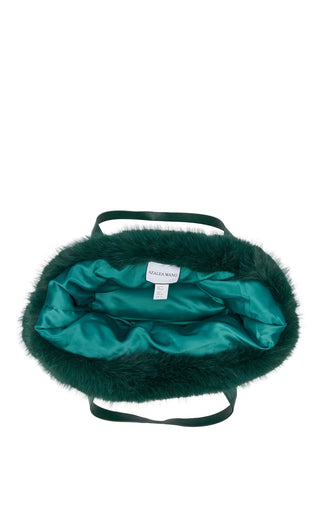 CONFIDANTE-EMERALD FAUX FUR HANDBAG - Boutique Bella BellaPurse