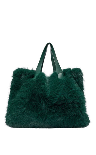 CONFIDANTE-EMERALD FAUX FUR HANDBAG - Boutique Bella BellaPurse