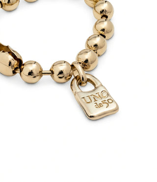 Copito de Nieve Bracelet- Gold - Beaded bracelet with padlock - Boutique Bella BellaUno de 50 - Bracelet