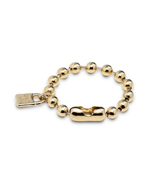 Copito de Nieve Bracelet- Gold - Beaded bracelet with padlock - Boutique Bella BellaUno de 50 - Bracelet