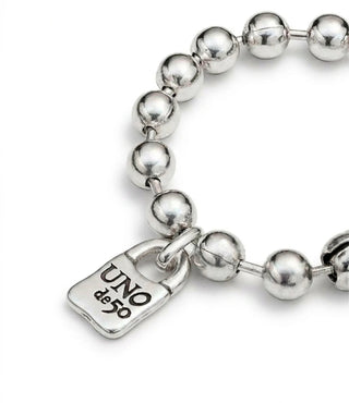 Copito de Nieve Bracelet- Silver - Beaded bracelet with padlock - Boutique Bella BellaUno de 50 - Bracelet