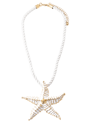 Cord Necklace - Star Fish - White - Boutique Bella BellaNecklaces
