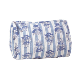 Cornflower Blue Block Print Case - Boutique Bella BellaMakeup Bag