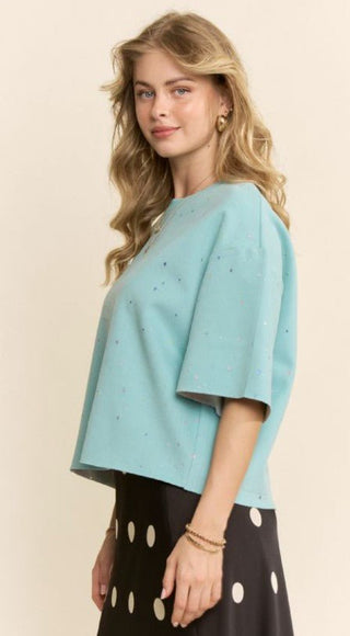 Cosmic Cutout Tee - Blue - Boutique Bella BellaTop