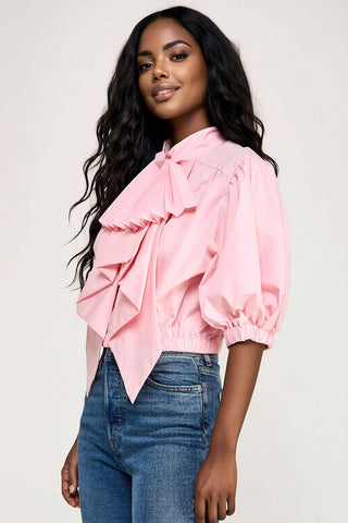 Cotton Candy Bow Blouse - Boutique Bella BellaBlouse