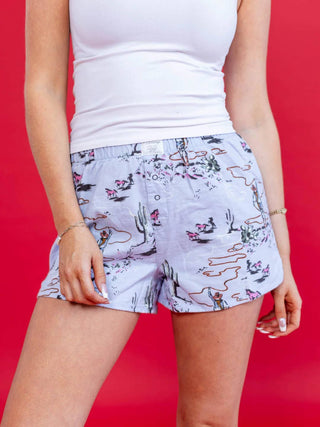 Cowboy Rodeo Western Horse print flannel cotton boxer shorts - Boutique Bella BellaBoxer Shorts