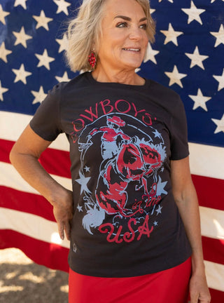 Cowboys In The USA Tee - Boutique Bella BellaT - Shirt