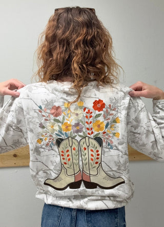 Cowgirl Camo Crewneck - Boutique Bella BellaSweatshirt