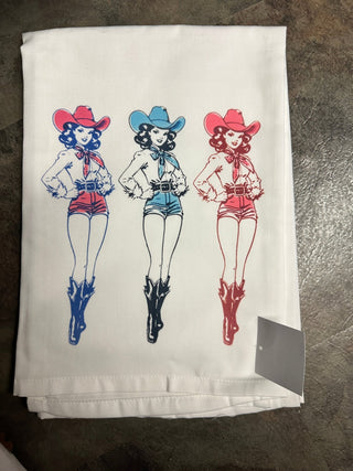 Cowgirl Trio Tea Towel - Boutique Bella Bellatea towel