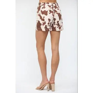 Cowhide Print Denim Wrap Skort - Boutique Bella BellaSkort