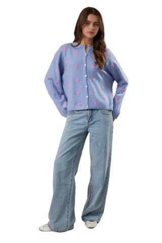Cozy Chic Polka Dot Knit Cardigan - Boutique Bella BellaSweater
