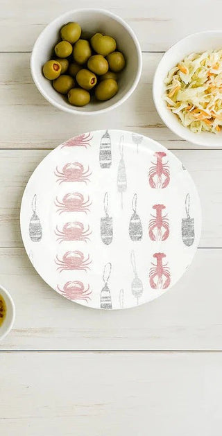 Crab and Lobster 8" Melamine Appetizer Plate - Boutique Bella Bellaplate