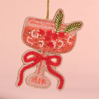 Cranberry Cosmo Beaded Ornament - Boutique Bella BellaChristmas Ornament