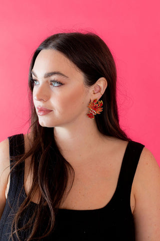 Crawfish Rhinestone Stud Earrings - Boutique Bella BellaDistress