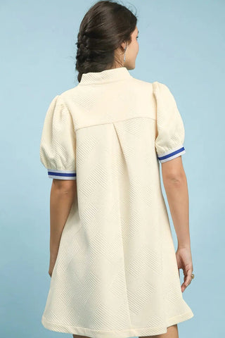 Cream Belle Jacquard Mini Dress - Boutique Bella BellaDress