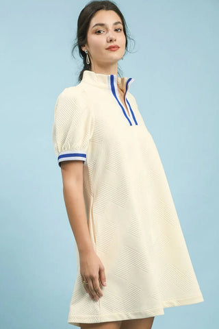 Cream Belle Jacquard Mini Dress - Boutique Bella BellaDress