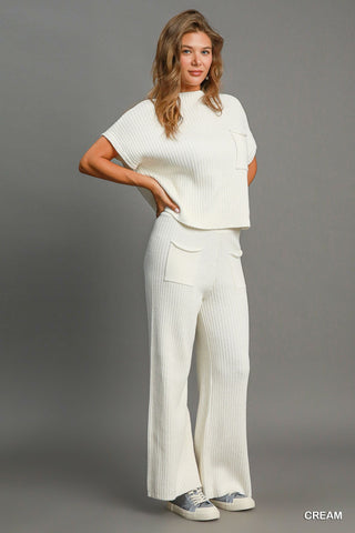 Cream Knit Lounge Pants - Boutique Bella BellaLounge Pants